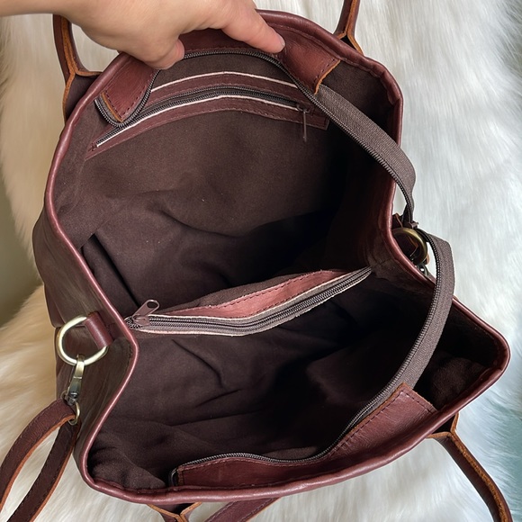 Artisan Woven Genuine Leather Tote Crossbody Bag - Picture 9 of 17